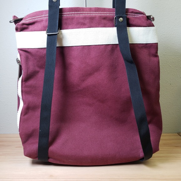 Kavu Canvas Tote Backpack Shoulder Bag Burgundy Gorpcore Beach Travel Outdoors - Picture 4 of 9